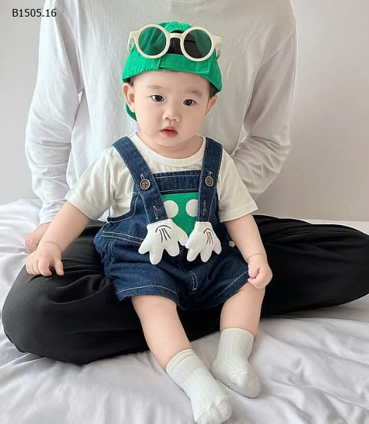 SET ÁO PHÔNG MIX YẾM DENIM BÉ  - sỉ 160k