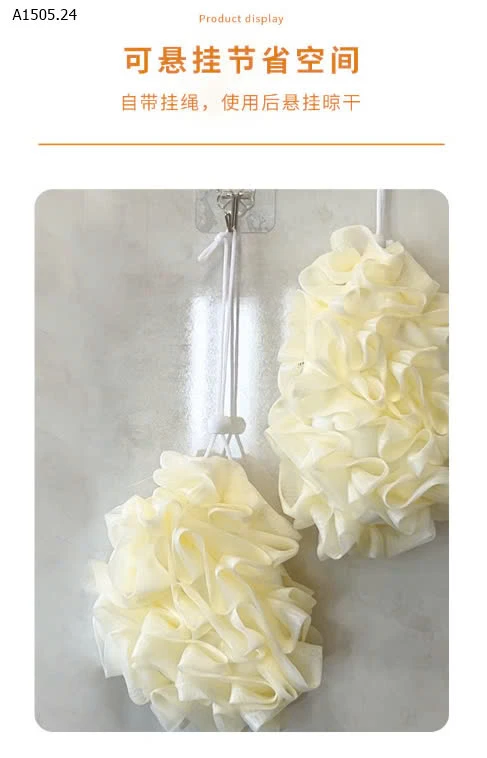 BÔNG TẮM 2IN1 - sỉ 38k/set 2c