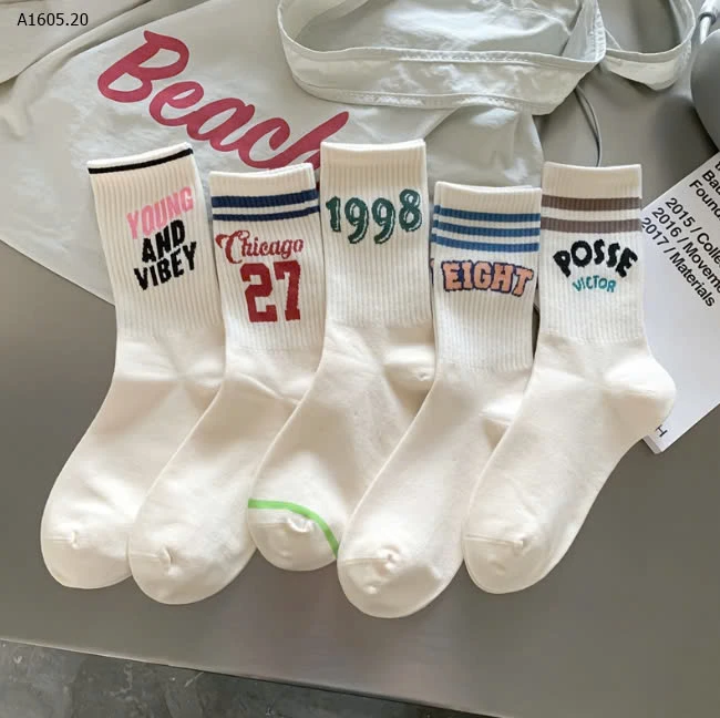 SET 5Đ TẤT THỂ THAO -sỉ 88k/set 5đ mix màu