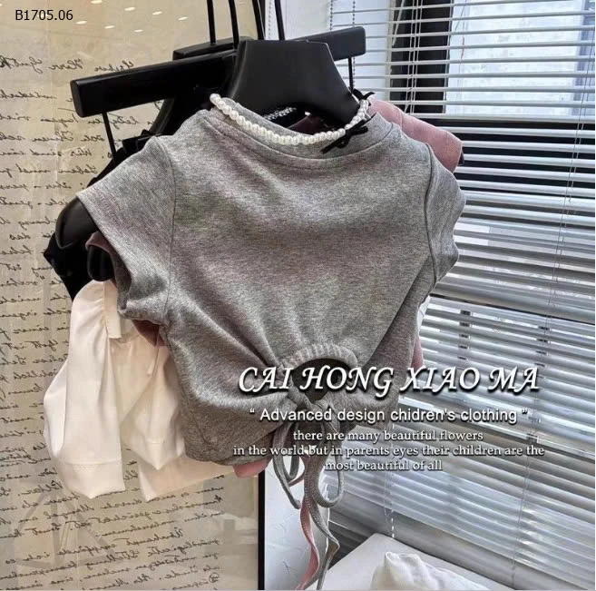 ÁO THUN NƠ CROPTOP BÉ GÁI  -sỉ 95k