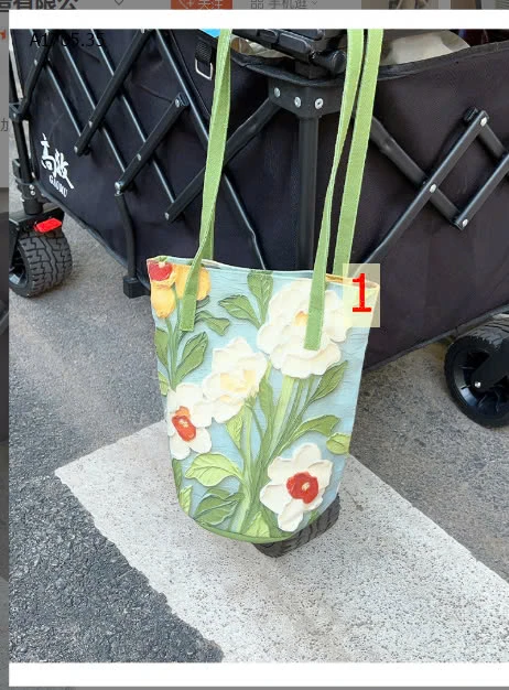 TÚI XÁCH HOA 3D VINTAGE-sỉ 55k