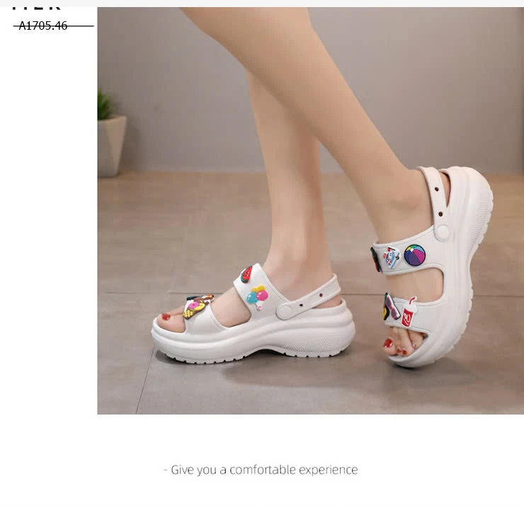 SANDAL KÈM STICKER ĐẾ CAO  -sỉ 112k     