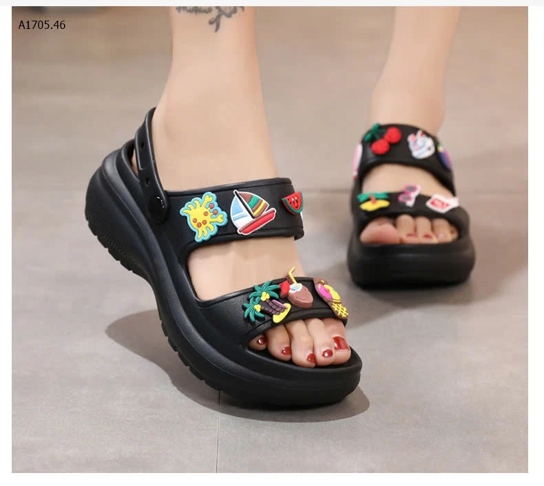 SANDAL KÈM STICKER ĐẾ CAO  -sỉ 112k     