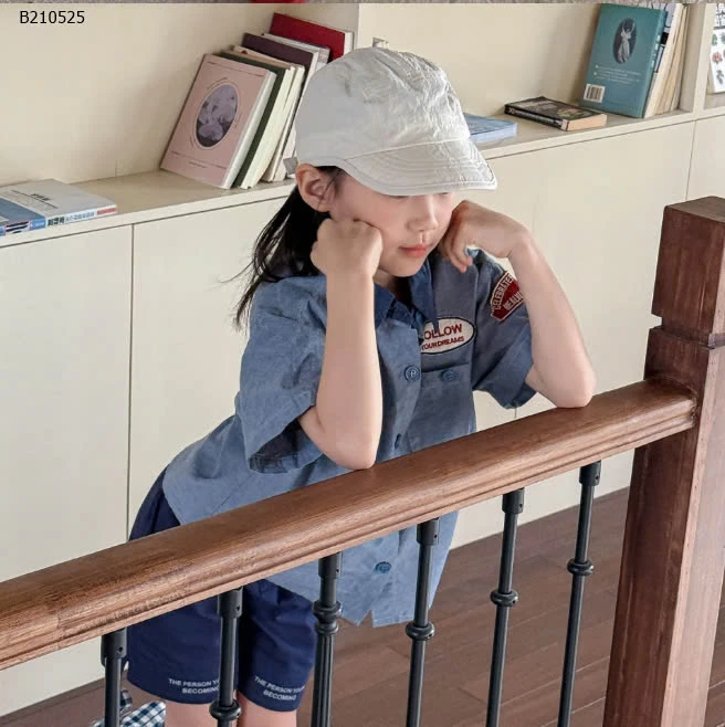 ÁO SƠ MI DENIM PHỐI CỔ  ADBABY- sỉ 183k
