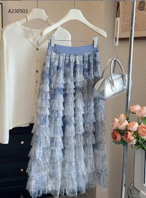 CHÂN VÁY VOAN TẦNG CÔNG CHÚA ANNA - si 208k