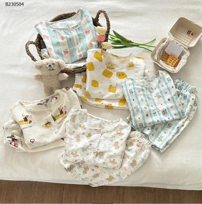 BỘ MẶC NHÀ BÉ GÁI VÀ BÉ TRAI-Sỉ giá: sz 80-120: 64k        sz 130-150 : 67k