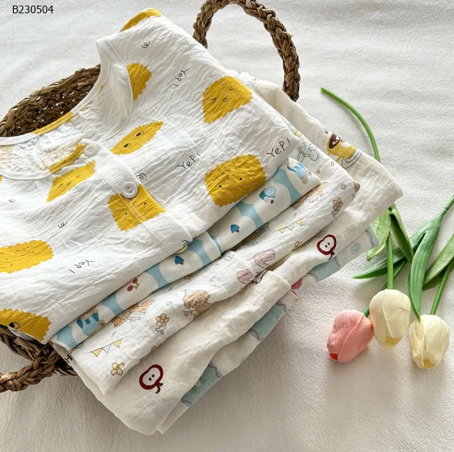 BỘ MẶC NHÀ BÉ GÁI VÀ BÉ TRAI-Sỉ giá: sz 80-120: 64k        sz 130-150 : 67k