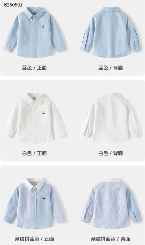 ÁO SƠ MI DÀI TAY WELLKIDS BÉ TRAI-Sỉ 115k