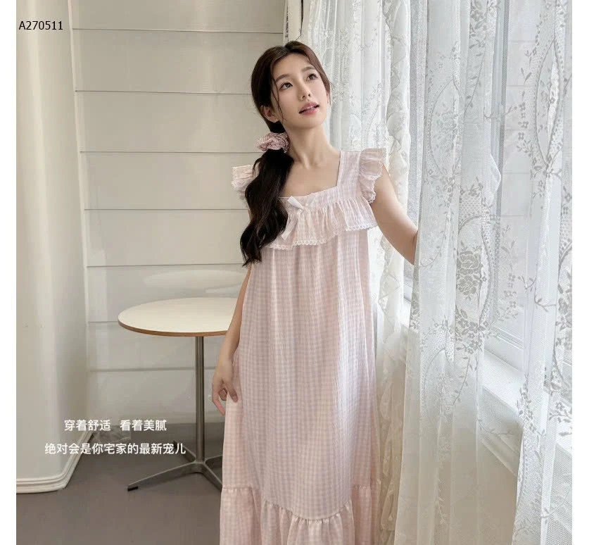 VÁY NGỦ KẺ KÈM ĐỆM NGỰC MAD NONO   - sỉ 185k