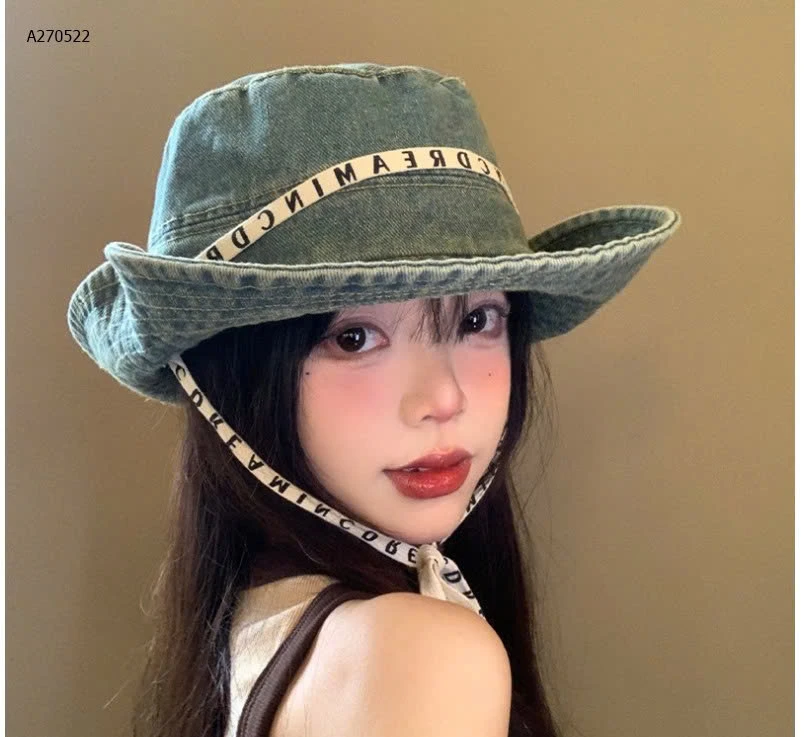 MŨ JEAN CAO BỒI CÓ DÂY ĐEO KOREA  - sỉ 85k