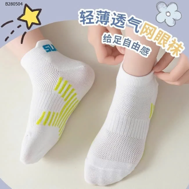  SET 5 ĐÔI TẤT LƯỚI CHO BÉ  -Sỉ 33k/1 set 5 đôi mix màu 