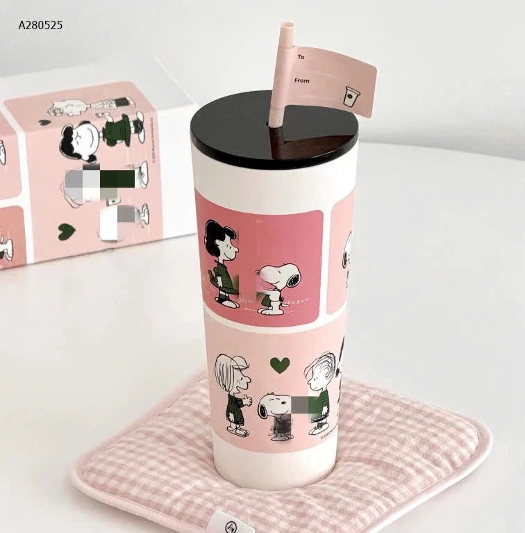 Ly giữ nhiệt to khủng 710ML STB X SNOOPY PINK - sỉ 145k