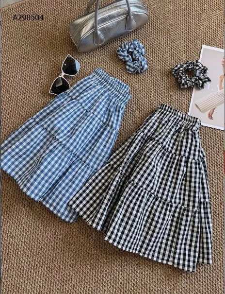 CHÂN VÁY KẺ CARO DÁNG CHỮ A NỮ - sỉ 130k