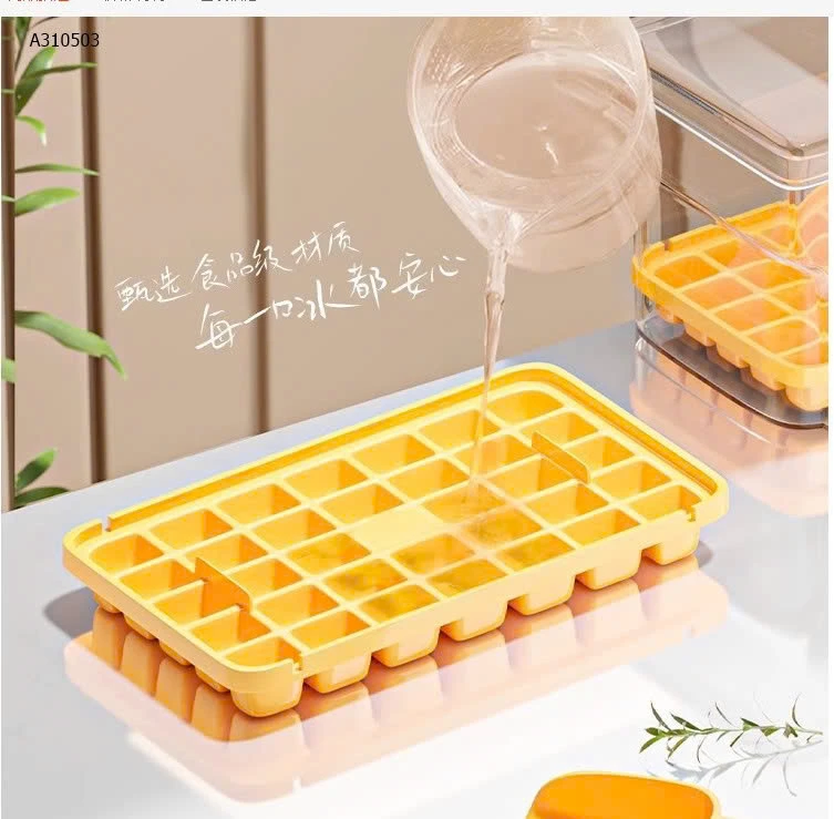 Hộp khay làm đá thông minh nhấn nút lấy đá dễ dàng 2 tầng -Sỉ 35k 