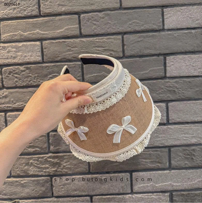 MŨ CHỐNG NẮNG NỬA ĐẦU PHỐI REN NƠ CHO BÉ  -sỉ 100k