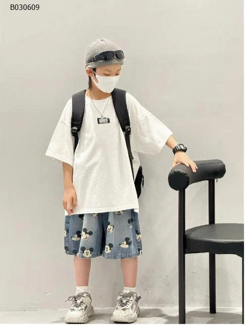 QUẦN SHORT JEAN LỬNG MICKEY CHO BT - sỉ 185k