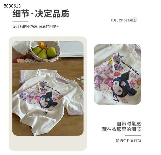 ÁO THUN IN HÌNH HOẠT HÌNH  CHO BÉ GÁI - sỉ 119k