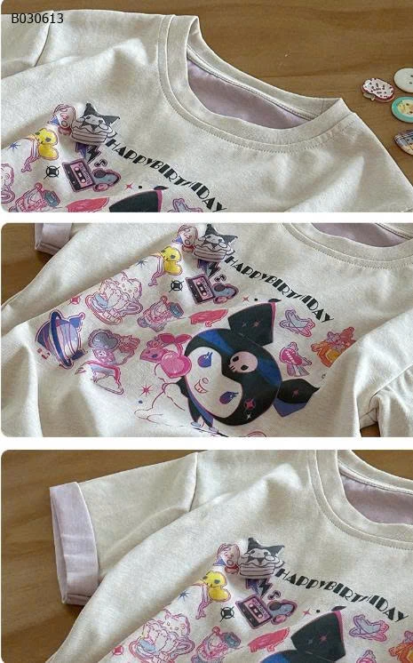 ÁO THUN IN HÌNH HOẠT HÌNH  CHO BÉ GÁI - sỉ 119k