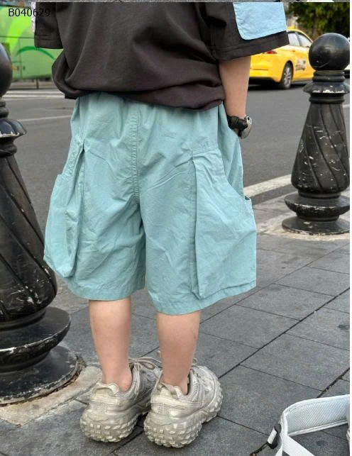 ÁO PHÔNG TAY PHỐI MÀU SHORT XANH- sỉ áo = quần: 150k