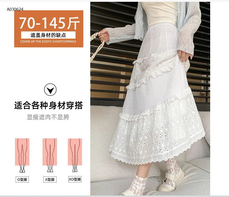 CHÂN VÁY TRẮNG DÁNG DÀI -Sỉ 138k