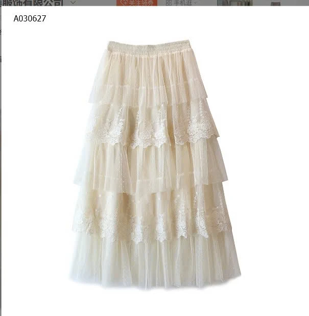 CHÂN VÁY REN TẦNG DÁNG DÀI ANNA-Sỉ 169k