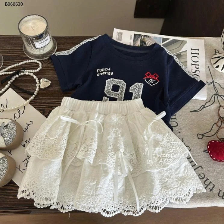 CHÂN VÁY REN TRẮNG GẮN NƠ MIX ÁO  CHO BÉ GÁI- GIÁ sỉ như sau  áo  giá 115k  váy giá 149k