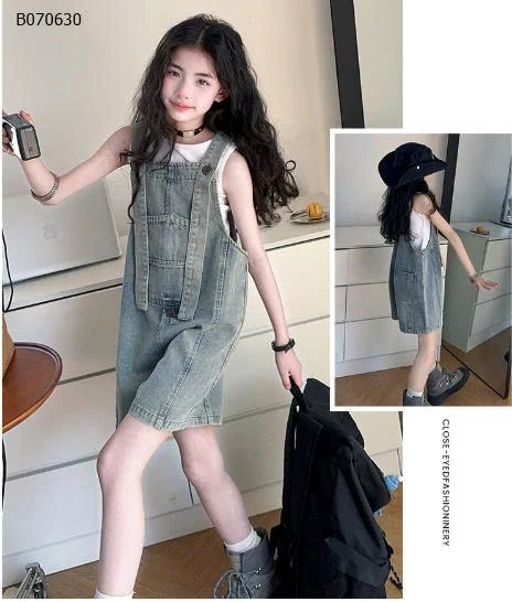 SÉT QUẦN YẾM JEAN MIX ÁO SÁT NÁCH -sỉ Áo : 110k            Yếm : 197k 