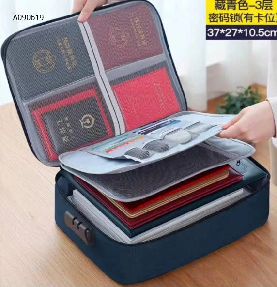  TÚI ĐỰNG TÀI LIỆU  3 TẦNG ĐA NĂNG  - Sỉ 60k/c ( có khoá)