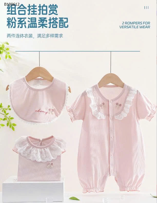 BODY HỒNG BABY SIÊU XINH CHO BÉ  (ko kèm yếm)- sỉ 105k