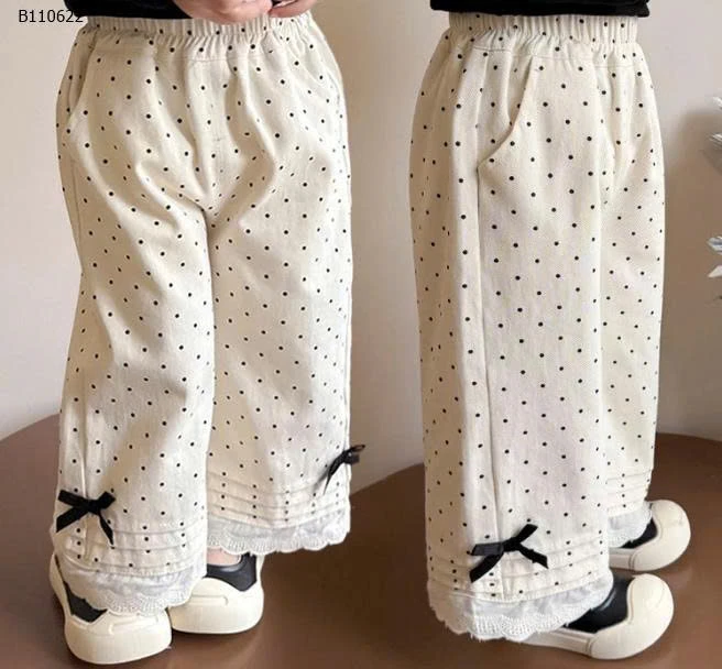 QUẦN CHẤM BI VIỀN REN BÉ GÁI  NINGLI - sỉ 105k