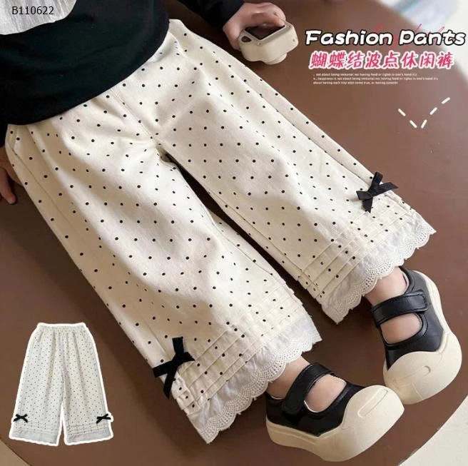 QUẦN CHẤM BI VIỀN REN BÉ GÁI  NINGLI - sỉ 105k