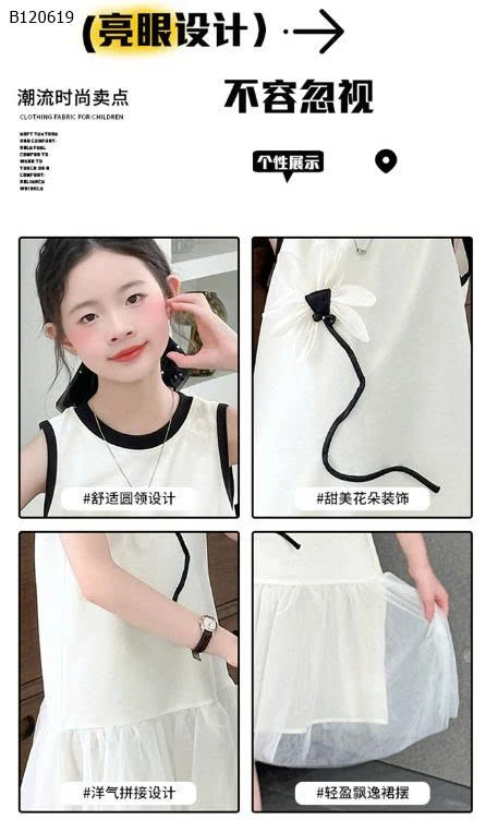 VÁY SUÔNG SÁT NÁCH CHO BÉ GÁI -Sỉ 215k