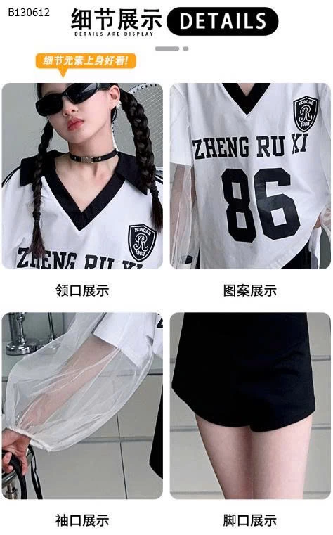 SET ÁO CỔ V MIX QUẦN SHORT-Sỉ  giá  áo: 169k / quần: 134k 