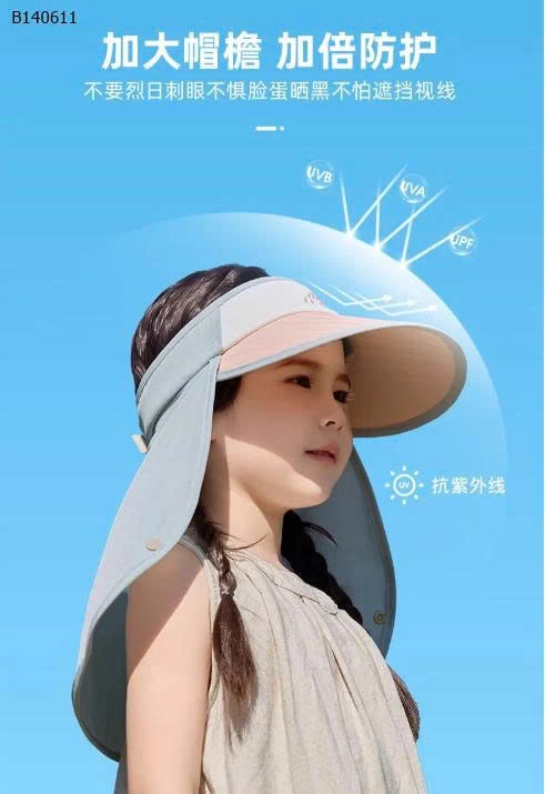 MŨ CHỐNG NẮNG NỬA ĐẦU CHE GÁY CHO BÉ-Sỉ 96k