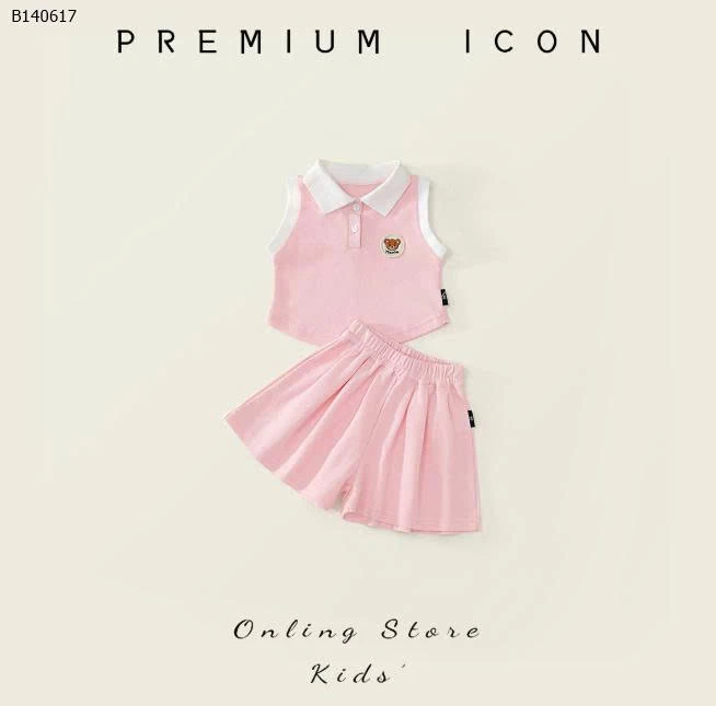 Set bộ áo chân váy màu hồng-Sỉ 136k