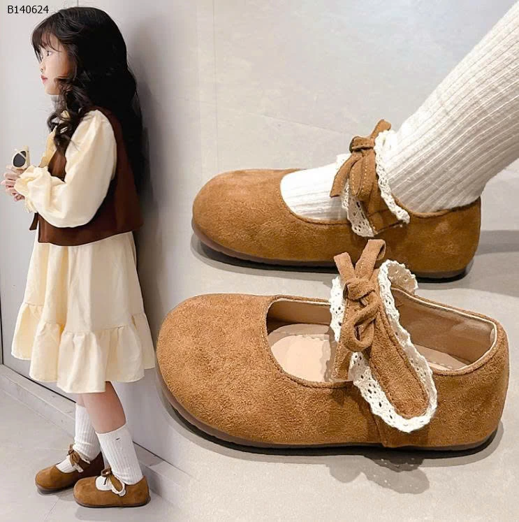 GIÀY BÚP BÊ DA PHỐI REN NƠ CHO BÉ GÁI- Sỉ sz 22-28: 122k sz 29-34: 132k
