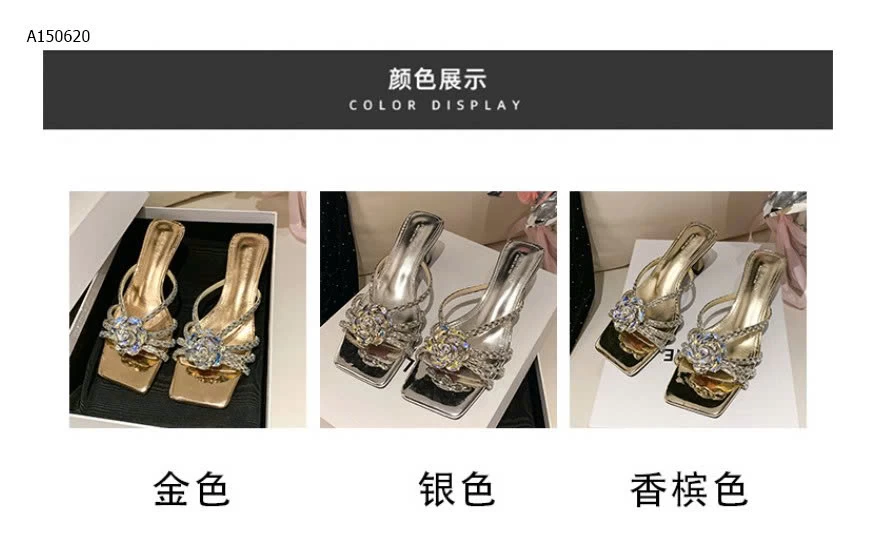 GUỐC CAO GÓT HOA ĐÍNH ĐÁ-Sỉ 188k 