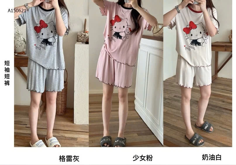 BỘ NGỦ KITTY THUN LẠNH JIEAINA - Sỉ giá  mẫu 1-3: 179k  mẫu 4-6: 206k 