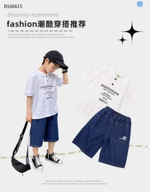 QUẦN SHORT JEAN CHỮ TÚI CHO BÉ TRAI-Sỉ 105k