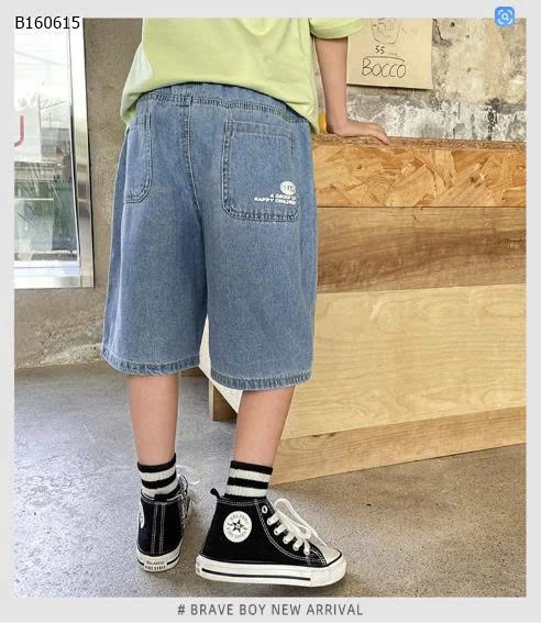 QUẦN SHORT JEAN CHỮ TÚI CHO BÉ TRAI-Sỉ 105k