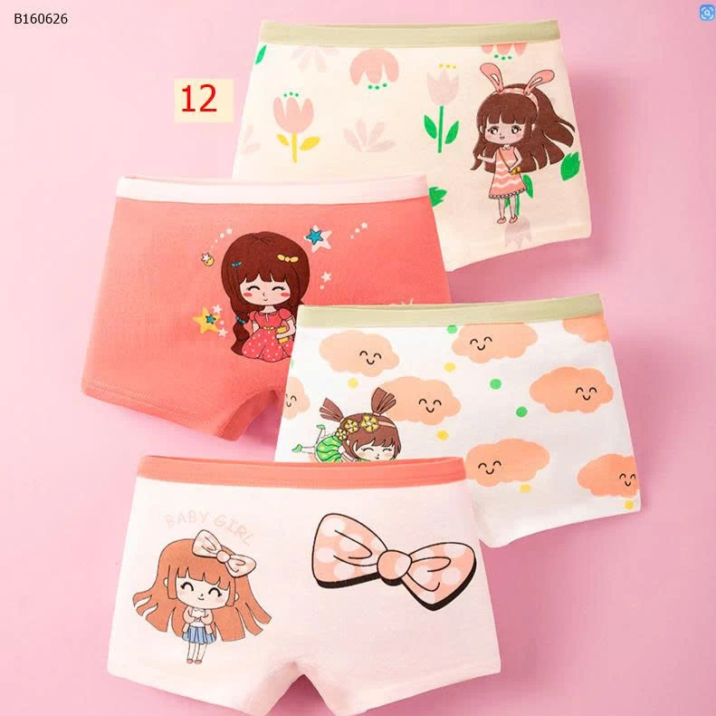 SET 4 QUẦN CHIP CHO BÉ GÁI  - Sỉ 60k/1 set 4chiec 