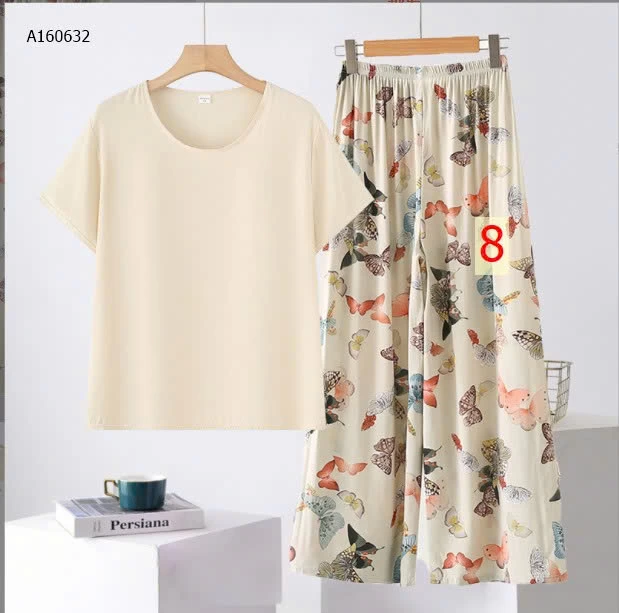 SET ÁO CỘC TAY PHỐI QUẦN SUÔNG CHO NỮ  - sỉ 165k