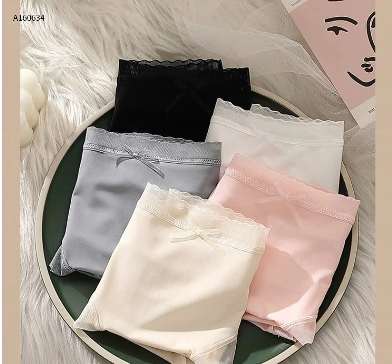 SET 10 QUẦN CHIP NƠ TÀNG HÌNH VIỀN REN  - sỉ 123k/1 set10c mix màu