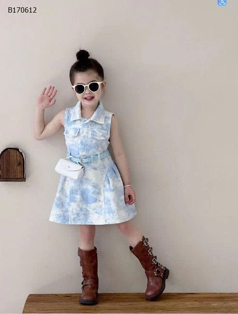 váy xanh sát nách bé gái -sỉ 240k