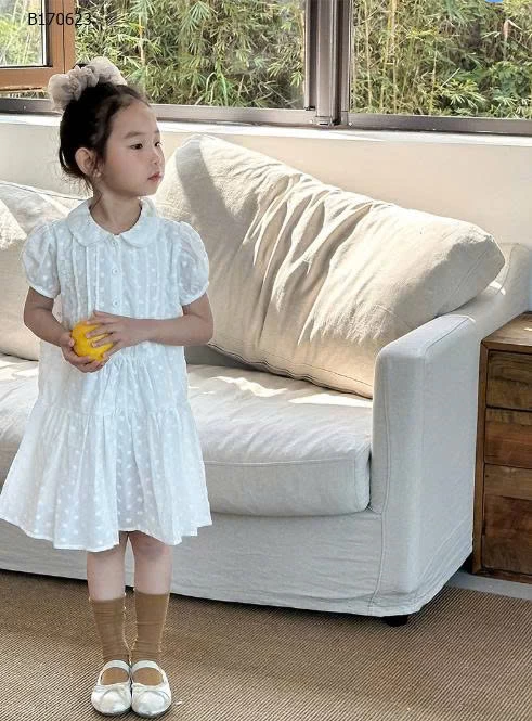 VÁY CỔ SEN TAY BỒNG TRẮNG HOA NHÍ-sỉ 213k