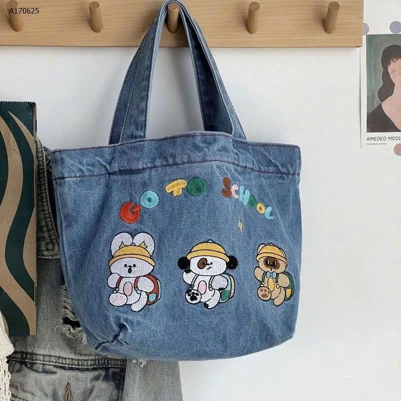 TÚI XÁCH BÒ THÊU CARTOON - sỉ 55k