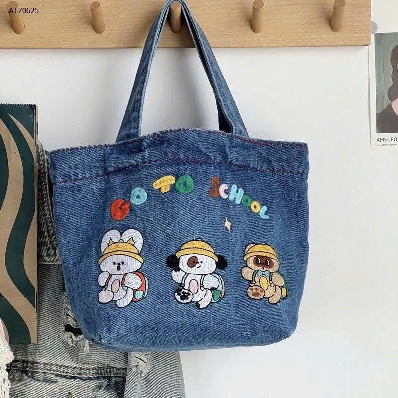 TÚI XÁCH BÒ THÊU CARTOON - sỉ 55k