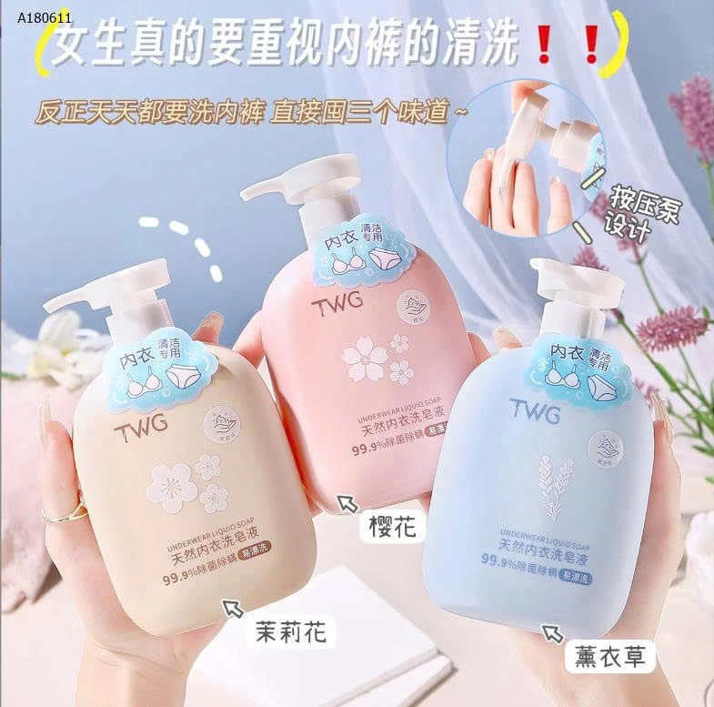  NƯỚC GIẶT ĐỒ LÓT TWG- Sỉ 95k/1 set 3 chai mix màu