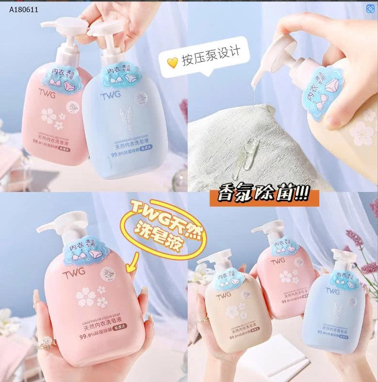  NƯỚC GIẶT ĐỒ LÓT TWG- Sỉ 95k/1 set 3 chai mix màu