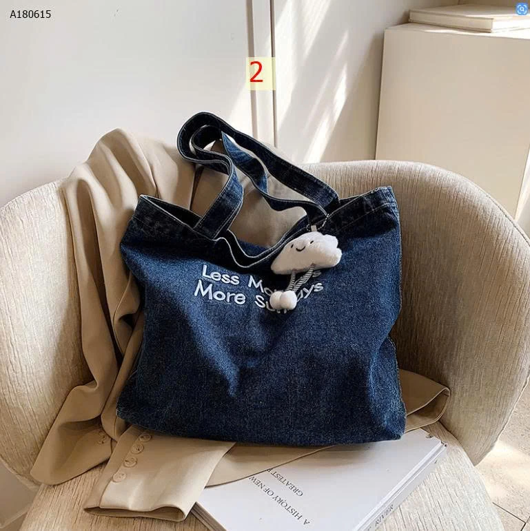  TÚI TOTE DENIM CHO NỮ - Sỉ 120k/c ( kèm móc khoá)